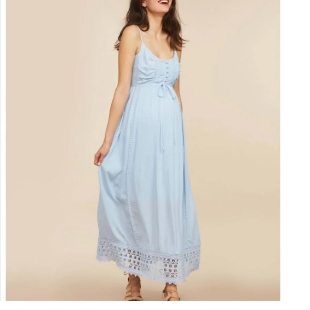 Motherhood light blue maxi dress